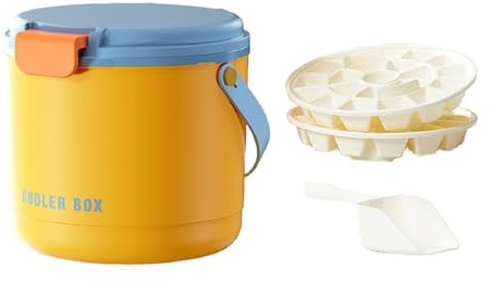 Portable Ice Bin with Tray for BBQs And Restaurants, Yellow