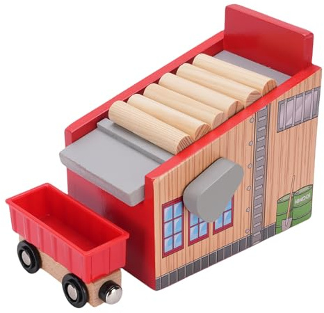 Cryfokt Trärekvisita för Järnvägsleksaker, Kreativa och Inspirerande Leksaksset för Barn, Material i bokträ