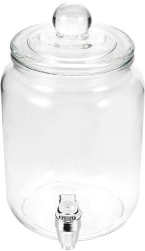 BESPORTBLE Distributore di Bevande in Vetro Sigillato con Rubinetto ABS Brocca per Cold Brew da 4 Litri Contenitore per Vino e Succhi per Feste Bar e Uso Domestico