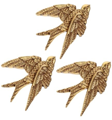 Veemoon 3pcs Resin Swallow Wall Hanging Decor Set, Small Swallow Shape Pendant Wall Sculptures for Living Room Bedroom Garden Decoration