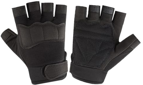 FakeFace Fahrradhandschuhe Kinder Fingerlose Radhandschuhe für Jungen Mädchen 6-10 Jahre Atmungsaktiv und rutschfest MTB Halbfinger Radsporthandschuhe Fäustlinge Sport Handschuh (Schwarz)