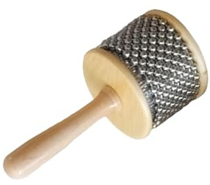 TUXCAXI Wooden Cylinder Cabasa Instrument Children Gift Inspiring Future Musicians With Fun Sounds Is Durable And Not Easy To Break.Stainless Steel Pearl, Dia 8.5cm