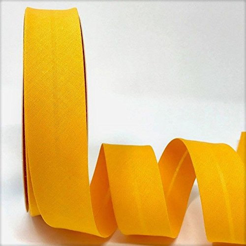 Byetsa Senffarbenes Schrägband aus Baumwollmischgewebe, 30 mm, auf einer 25-m-Rolle