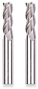 2 pezzi - Frese per sgrossatura a 3 taglienti in metallo duro per alluminio, utensile per sgrossatura, HRC 55, per lega di alluminio, rame, fibra di vetro