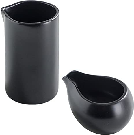 Milchk?nnchen Set Keramik Milch Aufsch?umen Milchkanne Sahnekanne Milchgie?er Milchkrug Sauciere Saucensch?lchen f¨¹r Cppuccions Kaffee Latte Espresso Art 1 Set Schwarz