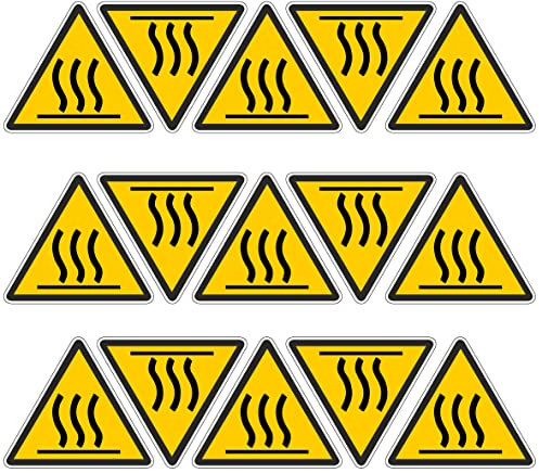 Pubblimania Adesivi Superfici calde temperature elevate pericolo cm 5x5,7 (15 Superficie Calda)