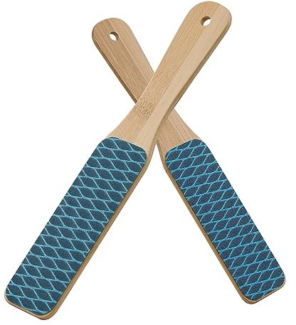BEZOX Lima per Piedi per Rimozione Calli con Manico in Bambù, Scrubber per Piedi Portatile su entrambi i lati, Levigatrice per Talloni per Pedicure Professionale per Piedi Lisci e Belli