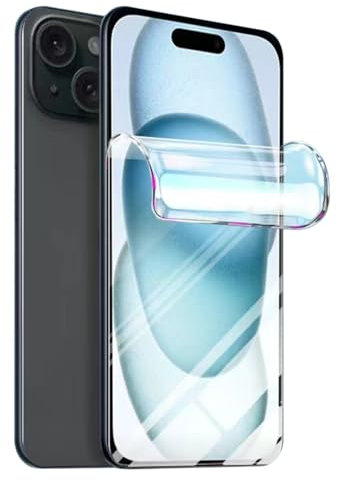 LXEEOLX Hydrogel Protection Ecran pour iPhone 15 Plus, HD Transparent Souple TPU Film pour iPhone 15 Plus, Incassable et très durable, Lot de 2 [Anti-Rayures][sans Bulles]