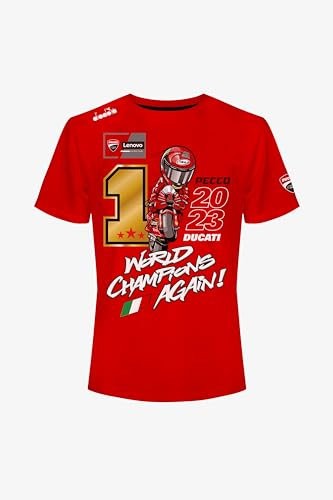 63 Bagnaia Welt Celebrative T-Shirt 2023,XL,Rot