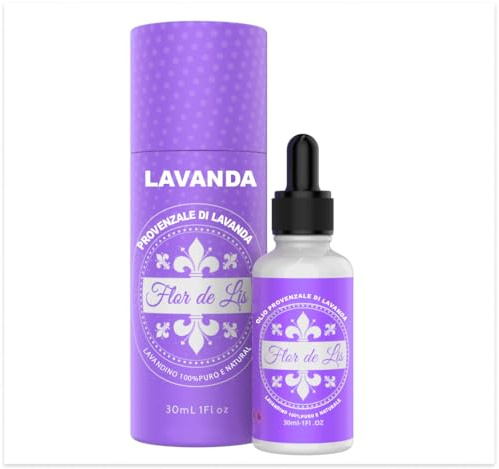 Olio Essenziale Lavanda Flor De Lis, Perfetto Profumatore Asciugatrice,Ambiente, Oli Essenziali Per Diffusori Ambienti (30 ml)