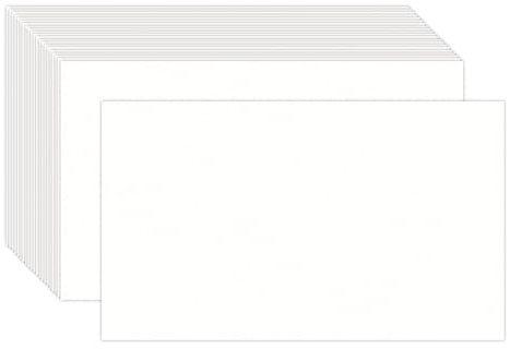 100 Stück 7,6 x 12,7 cm weißes Blanko-Kartonpapier – 36,3 kg robuster Karton für Drucker, Postkarten, Fotopapier, Silbentafeln – Dankeschön, Grußkarten, Notizen, Karteikarten, Zeichnen, Schreiben