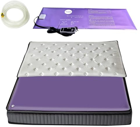 Free Flow Full Wave Mattress, Thermostatic Water Mattress, Thickened Pocket Spring Mattress with Water bed, Cool Sleep and Pressure Relief, Softside Water Bed Mattress (King)