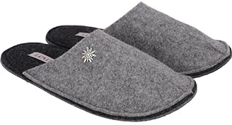 LEVITAS Point - Pantofole in Lana Agugliata | Suola in Lana Trattata, Antiscivolo, Senza Tacco | Lavabili in Lavatrice, Made in Italy, Colore Grigio, Numero 41-42