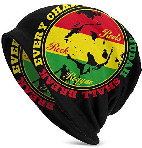 xinchenxin Jamaikanische Rasta Reggae Judah Löwe Beanie Mütze für Herren/Damen, Slouchy Beanie Skullies Cap Winter Stretch Acryl Strickmütze, Rasta Lion Roots Rock Reggae, Einheitsgröße
