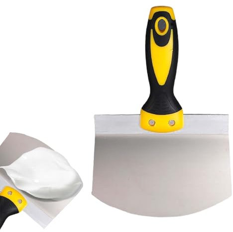 ZYEKIU Putty Knife Spackler Tool, Spachtel Werkzeug Edelstahl, Trockenbau Spachtel Bogen, Tapeten Entfernen mit Silikongriff, für Trockenbau, Decken, Fliesenreparatur, Tapetenentfernung