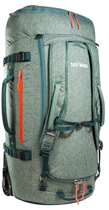 Tatonka Trolley Duffle Roller 80 L - Faltbare Reisetasche mit Rollen und Rucksackfunktion - In eigener Deckeltasche verstaubar - 80 Liter Volumen