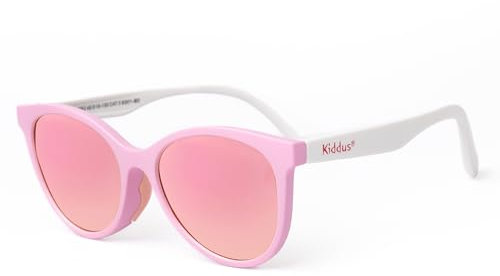 Kiddus Kindersonnenbrille für Mädchen von 4 bis 7 Jahren Polarisierte UV400 Schutz Flexibler Rahmen