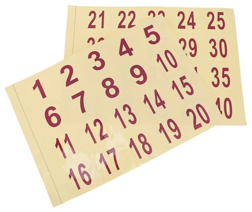 Healvian Autocollants Chiffres Adhésifs Ronds en PVC Imperméables 5 CM Numéros 1 à 40 Stickers Transparents Résistants à L’Eau pour Bureaux Emballages et Organisation