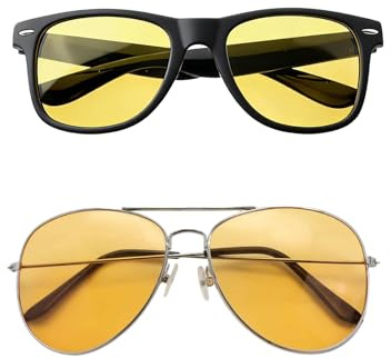 2 Pares De Gafas De Conducción Nocturna Con Lentes Polarizadas Para Hombre Y Mujer – Mejora La Visión En Condiciones Oscuras O Adversas, Para Conducir, Ciclismo Y Actividades Al Aire Libre