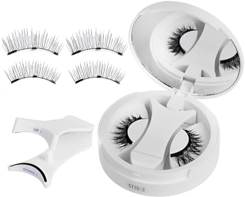 JHAZUN Set Da 2 Paia Di Ciglia Magnetiche, Magnetic Eyelashes, Glueless Lashes, Pestañas Magneticas, Con Applicatore, Senza Colla, Volume Naturale