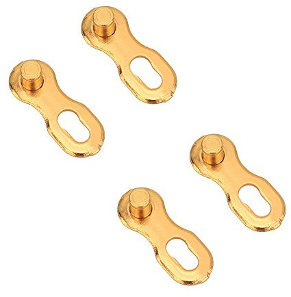 Connecteur de Chaîne Vélo VTT Joints de Maillon Bicyclettes Attache Rapide en Acier Inoxydable pour 11 Vitesse Rapide Maître Lot de 2 Paires(Or)
