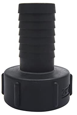 Accesorios de tanque IBC de 1.5 pulgadas con anillo de sellado, conector de grifo de tanque de agua para manguera de jardín de 38 mm de diámetro interior, piezas de válvula de repuesto (S60 x 6, negro