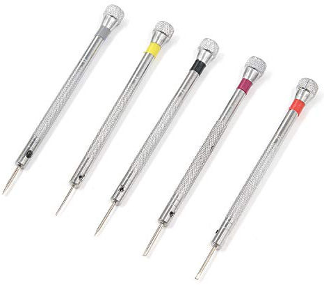 T Tulead Watch Screwdrivers Precision Screwdriver Watchmakers Screwdriver Watch Bank Screwdriver 0.8mm/1mm/1.2mm/1.4mm/1.6mm Flat Head Screwdriver