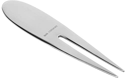 2-Zinken-Fruchtgabel, Dessertgabel aus Edelstahl mit kurzem Griff für Kuchensalat-Vorspeise(Silber)