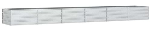 vidaXL Odlingslåda upphöjd galvaniserat stål 480x80x45 cm silver