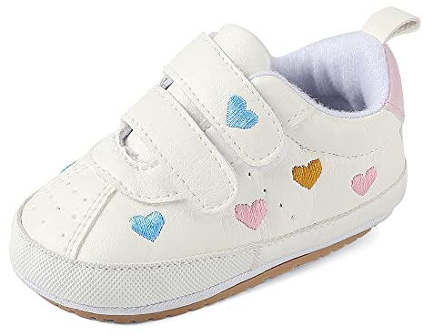 MK MATT KEELY Scarpe Neonato in Pelle Morbida Scarpe Primi Passi Bambina con Suole Morbide Antiscivolo 12-18 Mesi,Multicolore