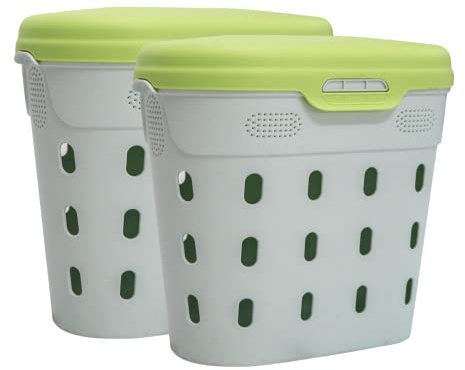 Vego Garden In-Ground Worm Composter Outdoor Farm Compost Bin 8 Gallons BPA-Free Composting System for Raised Garden Beds Lime, Twin Pack