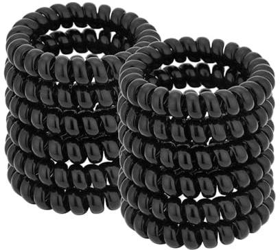 KOMUNJ 12 diademas de gel para el pelo en espiral de alta calidad, bandas para el pelo para mujer, bandas elásticas para el pelo, cintas para el cabello ecológicas, gel para el pelo no traza, color