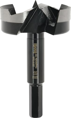 kwb Broca Forstner, Ø 55 mm, punta perforadora (para madera, cabeza forjada, afilado especial, agujeros rápidos y sin desgarros, punta central rectificada en 4 lados, para destornilladores y taladros