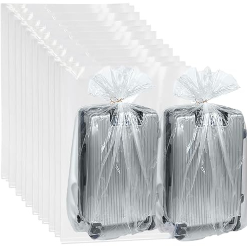 Accmuzzy Set di 12 Sacchetti Plastica Trasparente Extra Grandi, 100 x 152 cm, Custodia per Valigia, Mobili, Consolatore, Protezione Antipolvere e Stoccaggio, Ideali per Trasloco