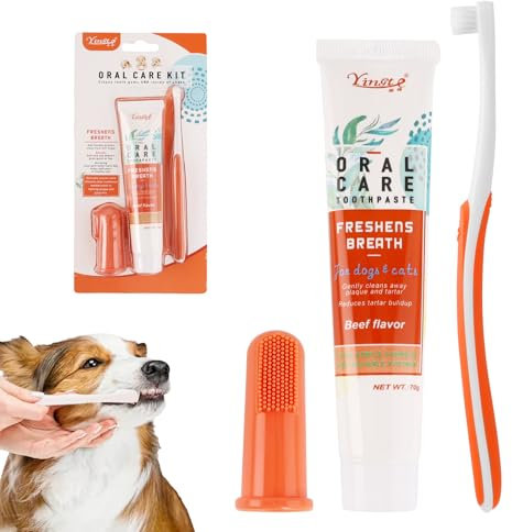 Hunde Zahnpflege Set, Hundezahnbürste Fingerling Wiederverwendbar, Hundezahnpasta Gegen Zahnstein Set,Hundezahnpasta Gegen Zahnstein,Hunde Zahnbürste,Hunde Zahnpflege,hundezahnbürste Set
