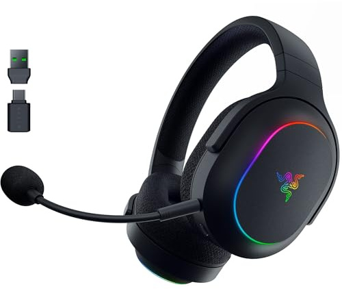 Razer Barracuda X Chroma Wireless Gaming Headset: 2.4GHz Wireless & Bluetooth - Lightweight - Chroma RGB - 40mm Drivers - Cardioid Mic - 70 Hr Battery - for PC, Mac, PS5, Switch 2, Smartphone - Black