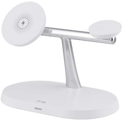 T'nb - Station de Charge sans Fil 3 en 1, r'echarge sans Fil, compatibilité MagSafe, Charge Rapide, Conception compacte - Blanc