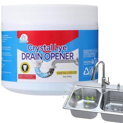 Crystal Lye Drain Opener, dräneringskamp remover, kraftfull rörgrävmaskin, diskbänk och dränering rengöringspulver, toalett rengöringsskumpulver, allrengöringsmedel för
