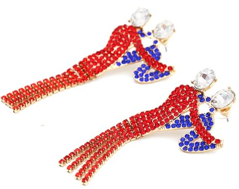Xujuika Boucles d'oreilles pendantes en cristal – Boucles d'oreilles couple dansant en strass – 2 pièces bijoux pour déclaration design à porter au quotidien, festival, vacances
