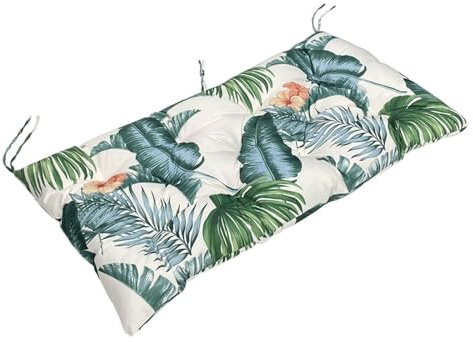 Cómodo cojín impermeable para banco de jardín de 2 a 3 plazas, cojín de asiento de 8 cm de grosor para patio, cocina y comedor, diseño de flores de verano, 100 x 50 x 8 cm