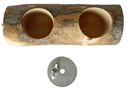 TOYANDONA Comedero para Pájaros de Madera de Manzano Soporte Fijo y Tornillo Grande, Recipiente para Alimentación de Loros y Aves Pequeñas, Accesorio Resistente para Jaulas, Herramienta