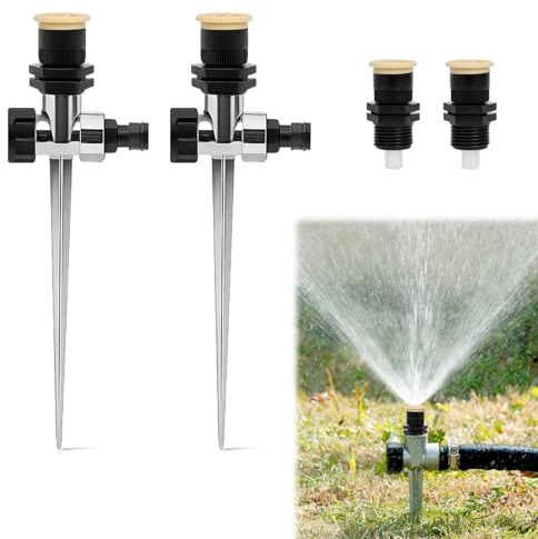 Irrigazione Giardino Fuori Terra, Irrigatori Da Giardino, 4 Irrigatori Ad Arco Circolare + 2 Punte In Metallo Stabili, Irrigatore Da Giardino, Gamma Di Irrigazione Regolabile (Argento)