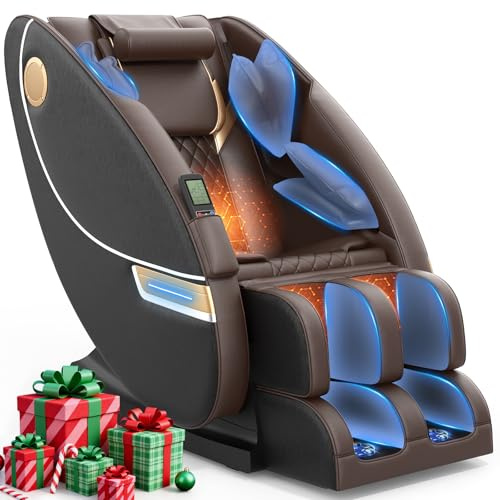 Gegcucey Massage Chair, 14 Fixed Rollers, Airbags, Heating for Home(Black) | Zero Gravity Full Body Massage Chair with 16 Manual & 5 Auto Programmes, Shiatsu Massage, Foot Massage, Bluetooth Speaker