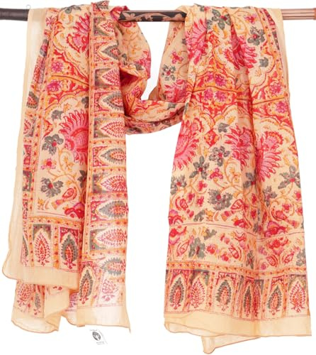GURU-SHOP, Bufanda Fina, Sarong, Colgante de Pared, Falda Envolvente, Vestido Sarong, Combinación Roja 30, Algodón, Tamaño:One Size, 190x120 cm, Paños Estampados