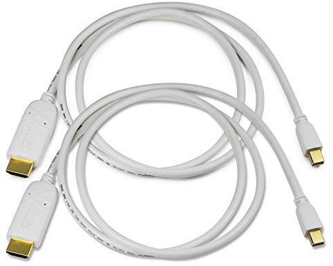 Cablesson 2 Pack x 3m Mini Display Port to HDMI Converter Video Cable Male to Male - 3D with Audio - Thunderbolt to HDMI Adapter for iMac, MacBook Pro, MacBook Air, Mac mini, Microsoft Surface