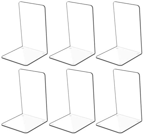 Kioneer 3 Paar Acryl-Buchstützen für Regale, Kunststoff, rutschfest, für Schlafzimmer, Bibliothek, Büro, Schule und Schreibtisch-Organizer