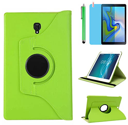 Case for Samsung Galaxy Tab A 10.5 inch 2018 (SM-T590 T595 T597), 360 Degree Rotating Stand Case Smart Protective Cover with Stylus Pen,Screen Film (One Green)