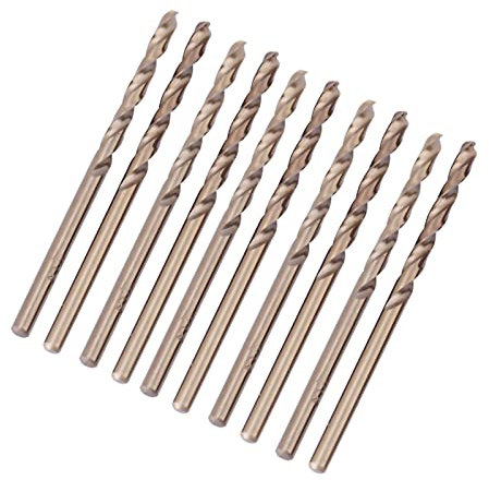 Set di 10 Punte per Trapano in Cobalto HSS M35, Set di Punte Elicoidali in Metallo 3 Mm, Punte per Trapano a Mano, Set di Punte, Utensili, Set di Punte per Ferro (3,5 mm)