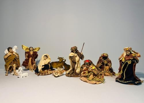 Woidwerk Manufaktur Lot de 11 figurines de crèche - 10 cm (KF13) - Pour crèche de Noël - Décoration de Noël
