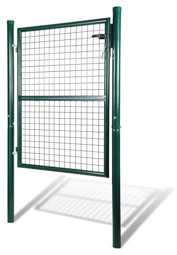 Eulenke Cancello da Giardino 150x100cm, Metallo Cancello di Recinzione, Cancello da Giardino in Acciaio Zincato, Verde